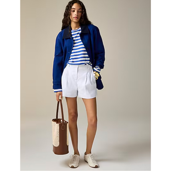 J Crew Lucia Shorts 0 White NWT Stretch Linen CI493 J.Crew Travel Resort - Picture 5 of 7